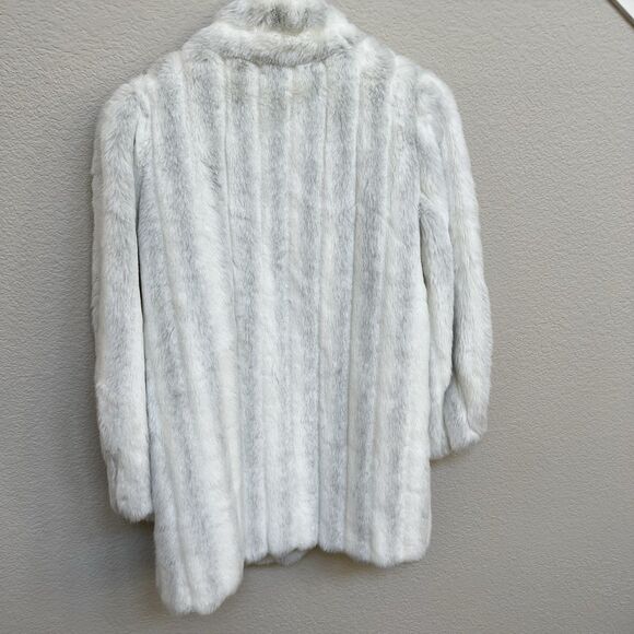 Mariel Heavy Thick Lined Faux Fur Coat Made in USA Vintage Size 14 Striped EUC - Picture 9 of 10